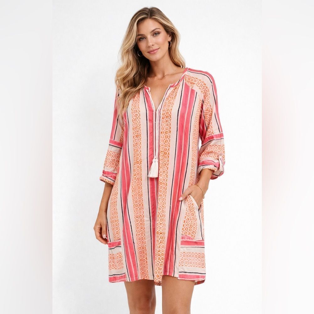 Emerson Fry Organic Cotton Block Print Cover-Up Tunic – OS